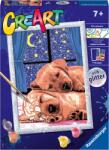 Ravensburger Set de pictat după numere Ravensburger CreArt - O îmbrățișare caldă în noapte (20216)