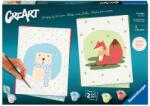 Ravensburger Set de pictat după numere Ravensburger CreArt - Ursuleț și vulpe (2 în 1) (23655)