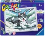 Ravensburger Set de pictură pe numere Ravensburger CreArt - Husky de zăpadă (12023261)