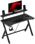 Huzaro Birou Gaming Huzaro Hero 1.9, Raft monitor, Gestionare cabluri, Suort casti, 60 x 120 cm (Negru) (HZ-HERO 1.9 BLACK)