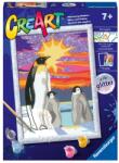 Ravensburger Set de pictat după numere Ravensburger CreArt - Pinguini în zăpadă (23702)