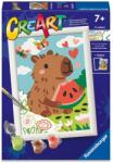 Ravensburger Set de pictură pe numere Ravensburger CreArt - Capibara cu pepene verde (12023307)