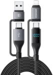 Essager 4 в 1 Кабел за Данни с Дигитален Дисплей pd 100w Бързо Зареждане 1 м