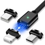 Essager 3 в 1 Магнитен Кабел Lightning / Type-C / Micro USB 3A за Бързо Зареждане 1 м