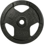 inSPORTline Öntöttvas súlytárcsa inSPORTline Hamerton Black 2, 5 kg 30 mm, kopásgátló bevonat, praktikus fogantyú, hosszú élettartam Súlytárcsa