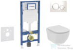 Geberit Duofix falra szerelhető WC szett, Ideal Standard Tesi WC soft close ülőkével, Geberit Sigma 20 fehér/króm nyomólappal SANI11CD3111 (SANI11CD3111)