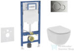 Geberit Duofix falra szerelhető WC szett, Ideal Standard Tesi WC soft close ülőkével, Geberit Sigma 01 fényes króm nyomólappal SANI11CD1109 (SANI11CD1109)