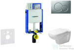 Geberit Kombifix falra szerelhető WC szett, Duravit D-Code rimless WC soft close ülőkével, Geberit Sigma 01 matt króm nyomólappal 10302005NH3 (10302005NH3)