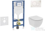 Geberit Duofix falra szerelhető WC szett, Ideal Standard Tesi WC soft close ülőkével, Geberit Sigma 01 alpesi fehér nyomólappal SANI11CD3108 (SANI11CD3108)