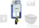 Geberit Kombifix falra szerelhető WC szett, Ideal Standard Tesi Aquablade Wc soft close ülőkével, Sigma 20 fehér/króm nyomólappal 110302005NU4 (110302005NU4)