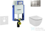 Geberit Kombifix falra szerelhető WC szett, Ideal Standard Tesi Wc ülőkével, Sigma 30 matt/fényes króm nyomólappal 110302005NF7 (110302005NF7)