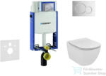 Geberit Kombifix falra szerelhető WC szett, Ideal Standard Tesi Aquablade Wc soft close ülőkével, Sigma 01 fényes króm nyomólappal 110302005NU2 (110302005NU2)