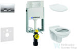 Geberit Kombifix falra szerelhető WC szett, Ideal Standard Alpha WC ülőkével, Delta 35 fényes króm nyomólappal 110100001NR5 (110100001NR5)