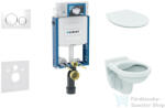 Geberit Kombifix falra szerelhető WC szett, Ideal Standard Alpha Wc soft close ülőkével, Sigma 20 fehér/króm nyomólappal 110302005ND4 (110302005ND4)
