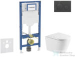 Geberit Duofix falra szerelhető WC szett, Kielle NEFIA Vortex rimless+ WC softclose ülőkével, Geberit Sigma 20 fényes/matt fekete nyomólappal, fehér SANI11CA5165 (SANI11CA5165)