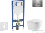 AXO Geberit Duofix falra szerelhető WC szett, Kielle OUDEE Vortex rimless+ WC softclose ülőkével, Geberit Sigma 20 rozsdamentes acél nyomólappal, fehér SANI11CA6170 (SANI11CA6170)