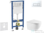 AXO Geberit Duofix Basic falra szerelhető WC szett, Kielle OUDEE Vortex rimless+ WC softclose ülőkével, Geberit Delta 50 alpesi fehér nyomólappal, fehér SANI11CA31125 (SANI11CA31125)