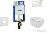 Geberit Kombifix falra szerelhető WC szett, Ideal Standard Tesi Wc ülőkével, Sigma 01 alpesi fehér nyomólappal 110302005NF1 (110302005NF1)