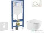 AXO Geberit Duofix falra szerelhető WC szett, Kielle OUDEE Vortex rimless+ WC softclose ülőkével, Geberit Sigma 20 fehér/arany színű nyomólappal, fehér SANI11CA31132 (SANI11CA31132)
