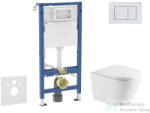 AXO Geberit Duofix Basic falra szerelhető WC szett, Kielle Nefia Vortex rimless+ WC softclose ülőkével, Geberit Delta 30 alpesi fehér nyomólappal SANI11CA31116 (SANI11CA31116)