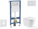 AXO Geberit Duofix Basic falra szerelhető WC szett, Kielle Nefia Vortex rimless+ WC softclose ülőkével, Geberit Delta 01 alpesi fehér nyomólappal SANI11CA31109 (SANI11CA31109)