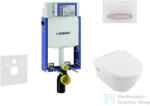 Geberit Kombifix falra szerelhető WC szett, Villeroy & Boch Omnia Architectura CeramicPlus Wc soft close ülőkével, Sigma 50 alpesi fehér/króm nyomólappal 110302005NB8 (110302005NB8)