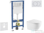 AXO Geberit Duofix Basic falra szerelhető WC szett, Kielle OUDEE Vortex rimless+ WC softclose ülőkével, Geberit Delta 01 alpesi fehér nyomólappal, fehér SANI11CA31131 (SANI11CA31131)