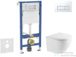 AXO Geberit Duofix Basic falra szerelhető WC szett, Kielle OUDEE Vortex rimless+ WC softclose ülőkével, Geberit Delta 50 alpesi fehér nyomólappal SANI11CA31103 (SANI11CA31103)