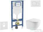 AXO Geberit Duofix falra szerelhető WC szett, Kielle OUDEE Vortex rimless+ WC softclose ülőkével, Geberit Sigma 01 alpesi fehér nyomólappal, fehér SANI11CA3195 (SANI11CA3195)