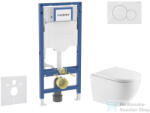 AXO Geberit Duofix falra szerelhető WC szett, Kielle OUDEE Vortex rimless+ WC softclose ülőkével, Geberit Sigma 01 alpesi fehér nyomólappal, fehér SANI11CA31117 (SANI11CA31117)