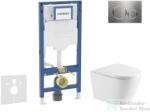 Geberit Duofix falra szerelhető WC szett, Kielle NEFIA Vortex rimless+ WC softclose ülőkével, Geberit Sigma 20 rozsdamentes acél nyomólappal, fehér SANI11CA6171 (SANI11CA6171)