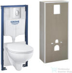 GROHE SOLIDO falra szerelhető WC szett, Bau Ceramic wc és soft close ülőkével, Grohe Start króm nyomólappal 36530000 (36530000)
