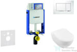 Geberit Kombifix falra szerelhető WC szett, Villeroy & Boch Subway 2.0 CeramicPlus Wc soft close ülőkével, Sigma 30 fehér/fényes króm nyomólappal 111302005NI5 (111302005NI5)