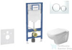 Geberit Duofix falra szerelhető WC szett, Duravit D-Code rimless WC soft close ülőkével, Geberit Sigma 20 fehér/króm nyomólappal SANI11CP3103 (SANI11CP3103)