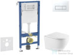 AXO Geberit Duofix Basic falra szerelhető WC szett, Kielle OUDEE Vortex rimless+ WC softclose ülőkével, Geberit Delta 50 alpesi fehér nyomólappal, fehér SANI11CA31136 (SANI11CA31136)