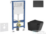 AXO Geberit Duofix Basic falra szerelhető WC szett, Kielle ARKAS I Vortex rimless+ WC softclose ülőkével, Geberit Delta 50 matt fekete nyomólappal, matt fekete SANI11CA5513 (SANI11CA5513)