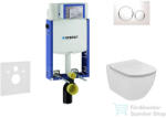 Geberit Kombifix falra szerelhető WC szett, Ideal Standard Tesi Wc ülőkével, Sigma 20 fehér/króm nyomólappal 110302005NF4 (110302005NF4)