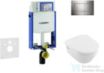 Geberit Kombifix falra szerelhető WC szett, Villeroy & Boch Omnia Architectura CeramicPlus Wc soft close ülőkével, Sigma 30 króm nyomólappal 110302005NB6 (110302005NB6)