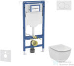 Geberit Duofix falra szerelhető WC szett, Ideal Standard Tesi Aquablade WC soft close ülőkével, Geberit Sigma 01 alpesi fehér nyomólappal SANI11CD3133 (SANI11CD3133)
