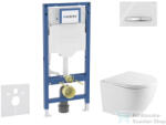AXO Geberit Duofix falra szerelhető WC szett, Kielle OUDEE Vortex rimless+ WC softclose ülőkével, Geberit Sigma 50 króm/alpesi fehér nyomólappal, fehér SANI11CA31100 (SANI11CA31100)