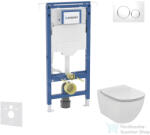 Geberit Duofix falra szerelhető WC szett, Ideal Standard Tesi WC ülőkével, Geberit Sigma 20 fényes fehér/króm nyomólappal SANI11CD3126 (SANI11CD3126)
