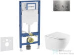 Geberit Duofix falra szerelhető WC szett, Kielle OUDEE Vortex rimless+ WC softclose ülőkével, Geberit Sigma 20 rozsdamentes acél nyomólappal, fehér SANI11CA6173 (SANI11CA6173)