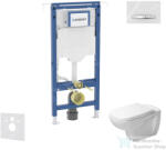 Geberit Duofix falra szerelhető WC szett, Duravit D-Code rimless WC soft close ülőkével, Geberit Sigma 50 alpesi fehér/króm nyomólappal SANI11CP3106 (SANI11CP3106)