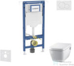 Geberit Duofix falra szerelhető WC szett, Tece Teceone bidés WC soft close ülőkével, Sigma 01 alpesi fehér nyomólappal SANI11CT3101 (SANI11CT3101)