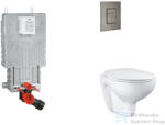 GROHE Uniset falra szerelhető WC szett, Bau Ceramic WC soft close ülőkével, Skate Cosmopolitan csiszolt Hard graphite nyomólappal SANI15BB5102 (SANI15BB5102)