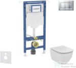 Geberit Duofix falra szerelhető WC szett, Ideal Standard Tesi Aquablade WC soft close ülőkével, Geberit Sigma 30 matt/fényes króm nyomólappal SANI11CD2112 (SANI11CD2112)