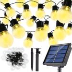 Azaris Napelemes girland 10m 100 Led gömbök szürkület érzékelő színes Rgb függöny (Girlanda solarna 10m 100 LED kulki)