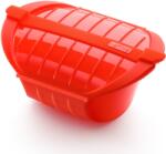 Lékué Deep Microwave Steam Cooker mikrohullámú sütőbe szilikon gőzpároló edény, 3-4 főre, mélyített kialakítással, piros - 881824 (LK881824)