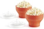 Lékué Mini Microwave Popcorn Maker mini popcorn készítő 2db-os szett, fedővel, 2x700ml, összecsukható, szilikon, piros - 881664 (LK881664)