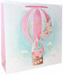 Paper Craft SET 10 pungi de cadou patrate, 24x24x9 cm, model UNICORN ROZ